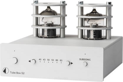 Pro-Ject Tube Box S2 przedwzmacniacz gramofonowy lampowy srebrny