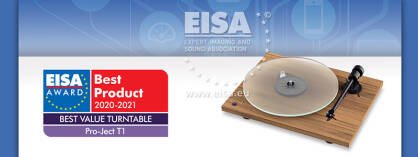 Kolejna nagroda EISA 2020/2021, gramofon Pro-Ject T1